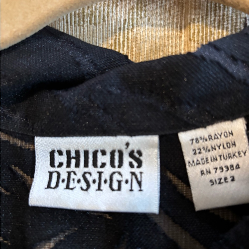 Chico's Black Open Patterned Blouse/Jacket - image 3